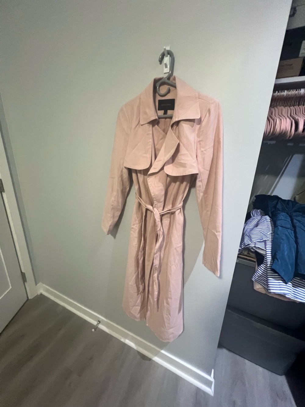 Banana Republic Blush Pink Trench Coat with Tie Belt
